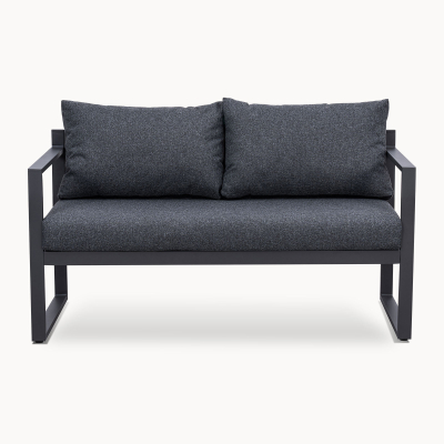 Phoebe Aluminium 2 Seater Sofa Lounging Set in Graphite Grey