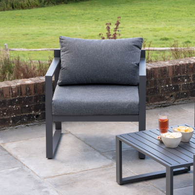 Phoebe Aluminium 2 Seater Sofa Lounging Set in Graphite Grey