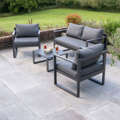 Phoebe Aluminium 2 Seater Sofa Lounging Set in Graphite Grey