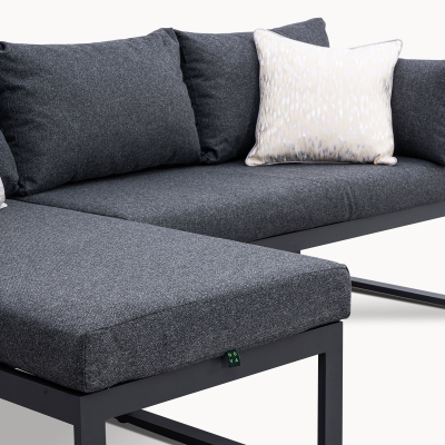 Phoebe Aluminium 3 Seater Chaise Sofa Lounging Set in Graphite Grey