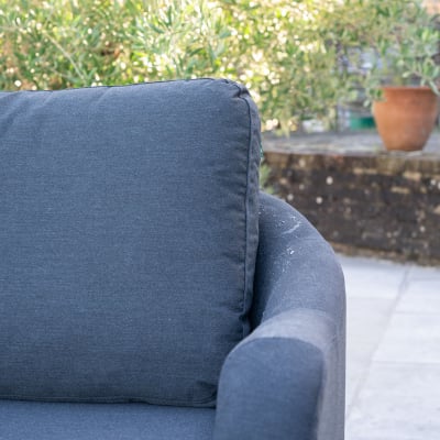 Duke All Weather Fabric Corner Sofa Lounging Set in Charcoal Grey