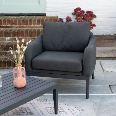 Duke All Weather Aluminium 2 Seater Sofa Lounging Set in Charcoal Grey