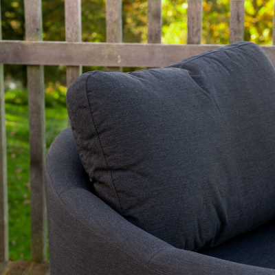 Duke All Weather Fabric Aluminium Lounging Armchair in Charcoal Grey