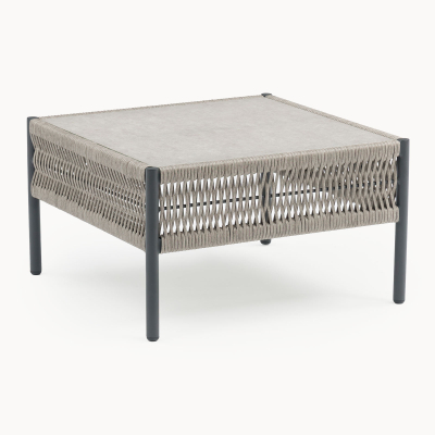 Sophia Rattan Aluminium Corner Sofa Lounging Set in Mottled Grey