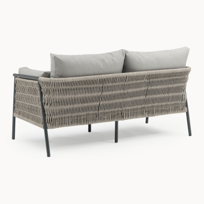 Sophia Rattan Aluminium 2 Setaer Sofa Lounging Set in Mottled Grey