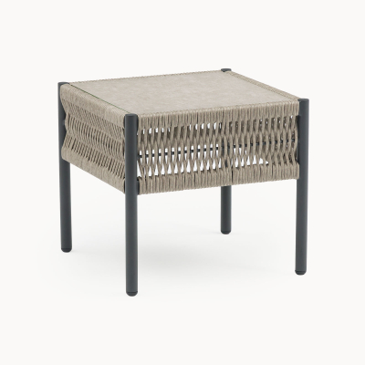 Sophia Rattan Aluminum 3 Piece Lounging Set in Mottled Grey