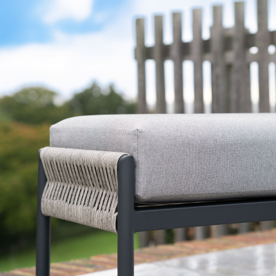 Sophia Rattan Aluminium Lounging Bench in Mottled Grey