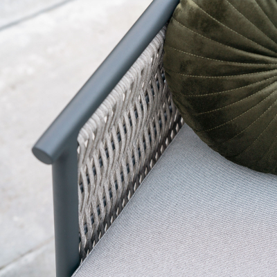 Sophia Rattan Aluminium Lounging Armchair in Mottled Grey