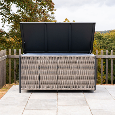 Sophia Rattan Aluminium Storage Box in Mottled Grey