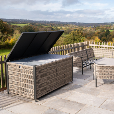 Sophia Rattan Aluminium Storage Box in Mottled Grey