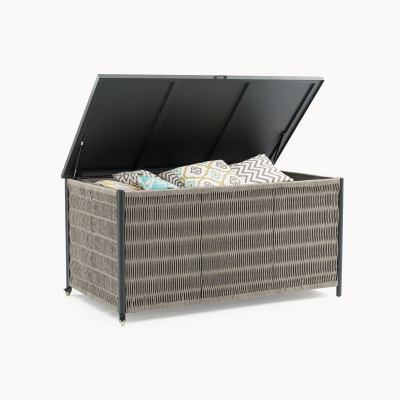 Sophia Rattan Aluminium Storage Box in Mottled Grey