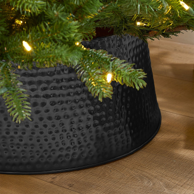 60cm Round Metal Tree Skirt in Black Nickel