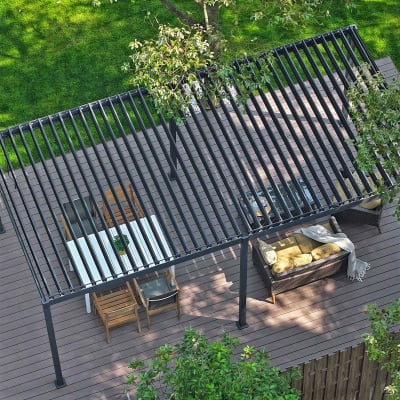 Shadow Metal Pergola in Graphite Grey - 6.0m x 3.0m Free Standing