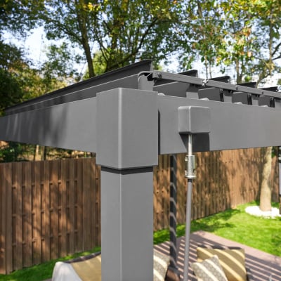 Shadow Metal Pergola in Graphite Grey - 6.0m x 3.0m Free Standing