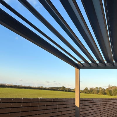 Shadow Metal Pergola in Graphite Grey - 6.0m x 3.0m Free Standing