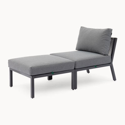 Darcey Rope Aluminium Lounging Middle Piece in Heron Grey