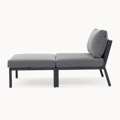 Darcey Rope Aluminium Lounging Middle Piece in Heron Grey