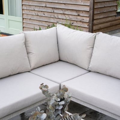 Daisy Rope Aluminium Corner Sofa Lounging Set in Cloudy Grey