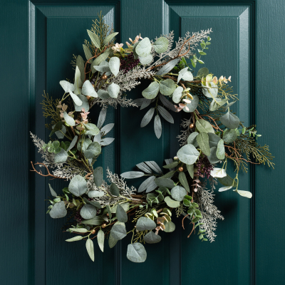 Artificial Rustic Eucalyptus Christmas Wreath