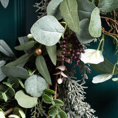 Artificial Rustic Eucalyptus Christmas Wreath