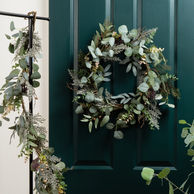 Artificial Rustic Eucalyptus Christmas Wreath