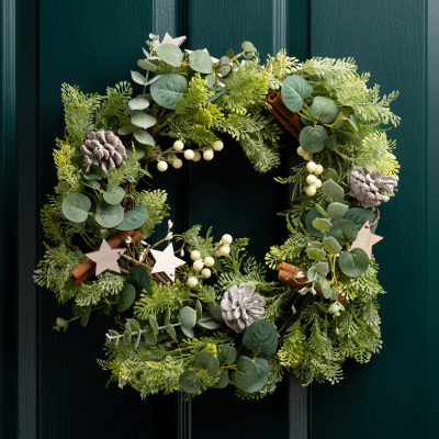 Artificial Cinnamon Spiced Christmas Wreath