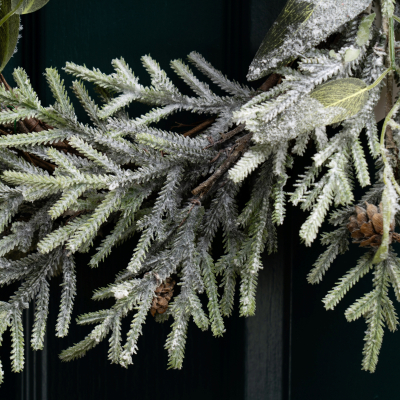 Artificial Frosted Spruce Christmas Wreath