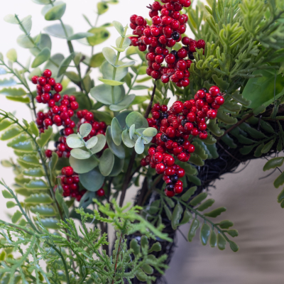 Artificial Berry Bow Christmas Wreath