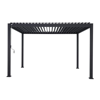 Mirador Aluminium Metal Pergola in Graphite Grey - 4.0m x 3.0m Free Standing