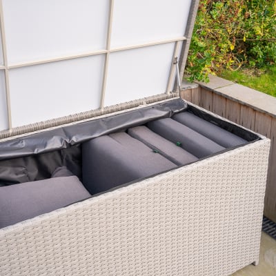 Medium Rattan Storage Box in Moon Grey