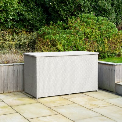 Large Rattan Storage Box in Moon Grey