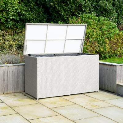 Large Rattan Storage Box in Moon Grey