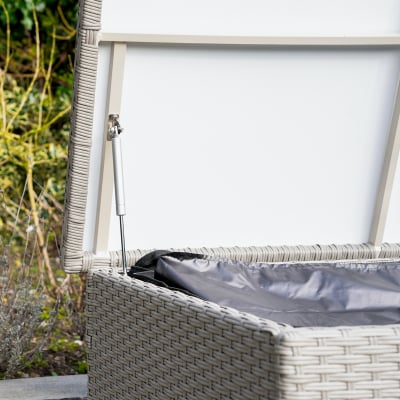 Large Rattan Storage Box in Moon Grey