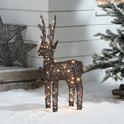 Small Rattan LED Ralph & Deer Friends in Brown