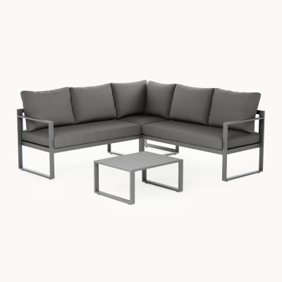 Phoebe Aluminium Corner Sofa Lounging Set in Graphite Grey