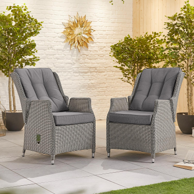 Carolina 8 Seat Rattan Dining Set - Oval Gas Fire Pit Table in White Wash