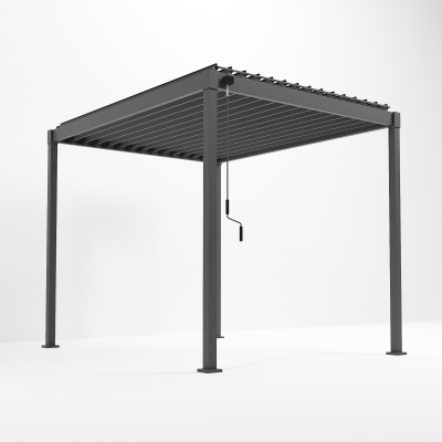 Shadow Metal Pergola in Graphite Grey - 2.4m x 3.0m Free Standing