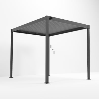 Shadow Metal Pergola in Graphite Grey - 2.4m x 3.0m Free Standing