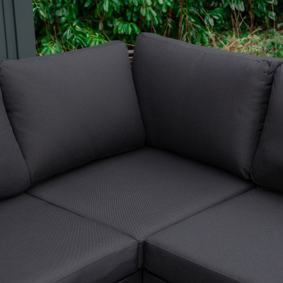Cane Rattan Aluminium Corner Sofa Lounging Set in Palomino Brown