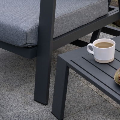 Franklin Aluminium 5 Piece Reclining Lounging Set in Graphite Grey