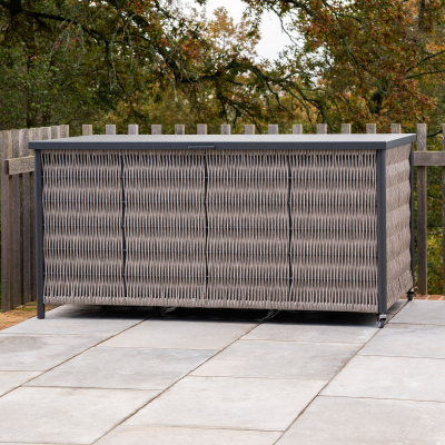 Sophia Rattan Aluminium Storage Box in Mottled Grey