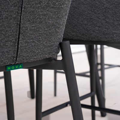 Ally 6 Seat Aluminium High Dining Set - Rectangular Table in Graphite Grey