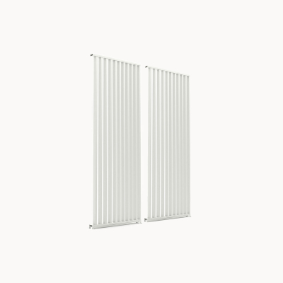 Legacy Aluminium Vertical Louvre Side Panel - 1.0m x Two Panels in Chalk White